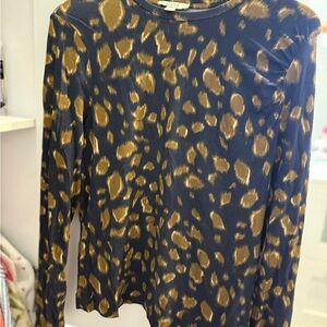 COS Animal Print Long Sleeve Top - Black and Tan